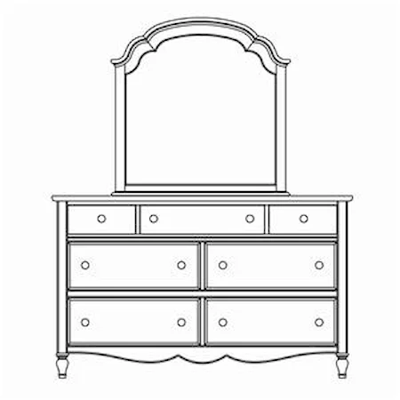 7 Drawer Dresser and Vertical Mirror Combination